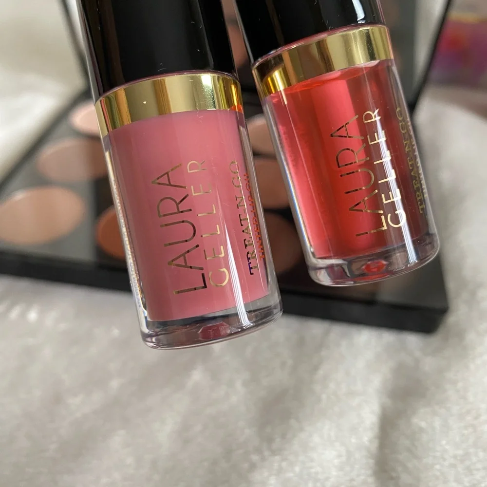Laura Geller Eyeshadow Palette and MINI TINTED LIP OIL COLORS CHAMPION,KNOCKOUT - Picture 6 of 12